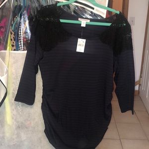 Motherhood maternity size XL navy blue&black top